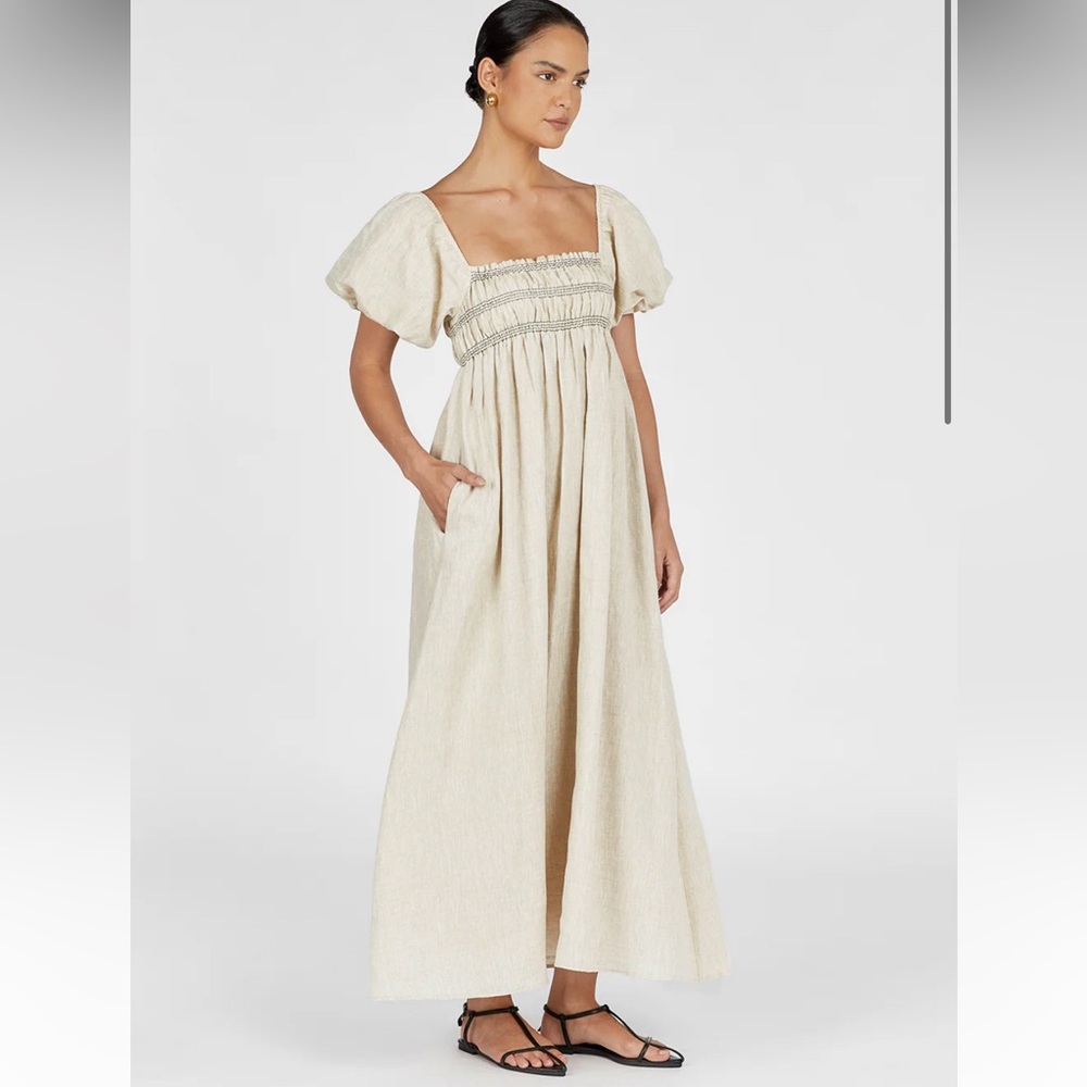 DISSH BIANCA LINEN MIDI DRESS